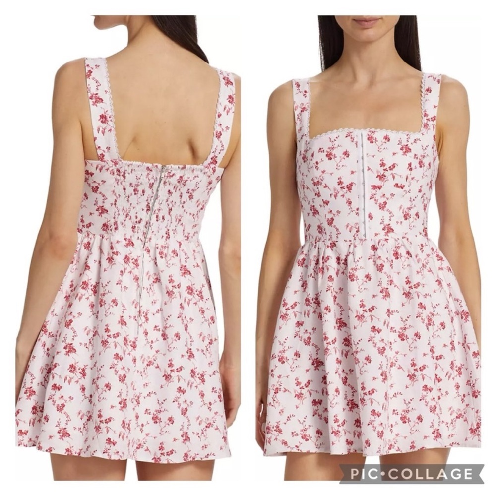 NWOT Reformation Sheri Linen Mini Dress Corset Rosalie Size 6